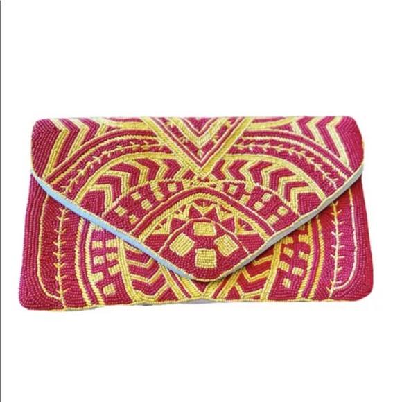 NWOT lulus Beaded clutch w detachable chain - Picture 1 of 8